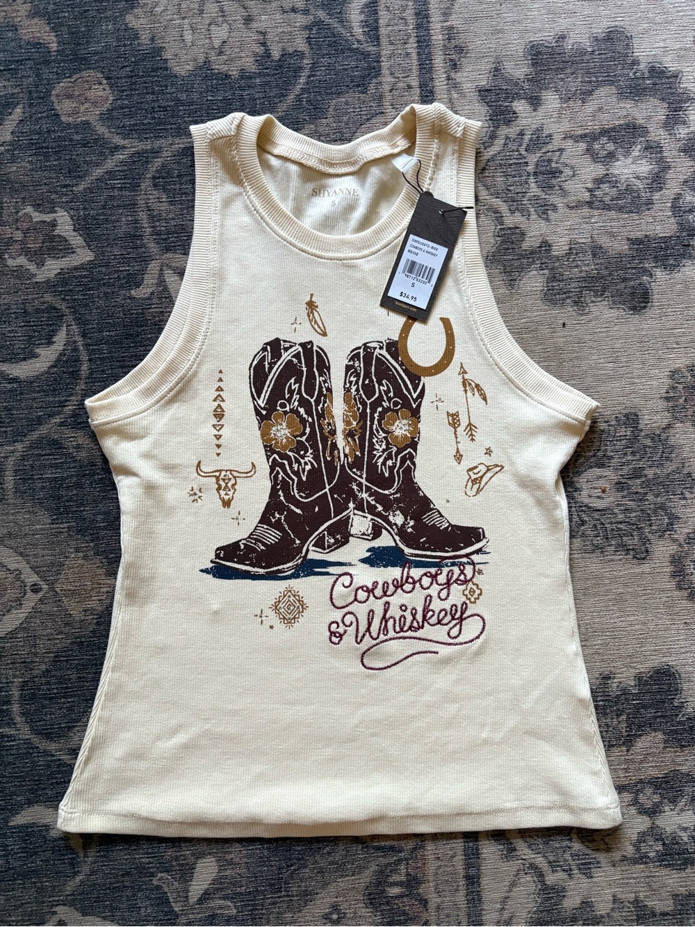 NWT “cowboys & whiskey” tank